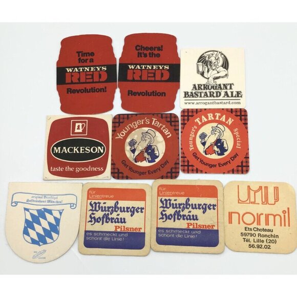 56 Beer Coaster Lot Vtg Cardboard European German Bier Pub Bar Brewery Man Cave - Picture 4 of 14
